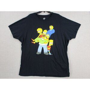 The Simpsons Family Graphic Tv Show T Shirt Black Cotton XL